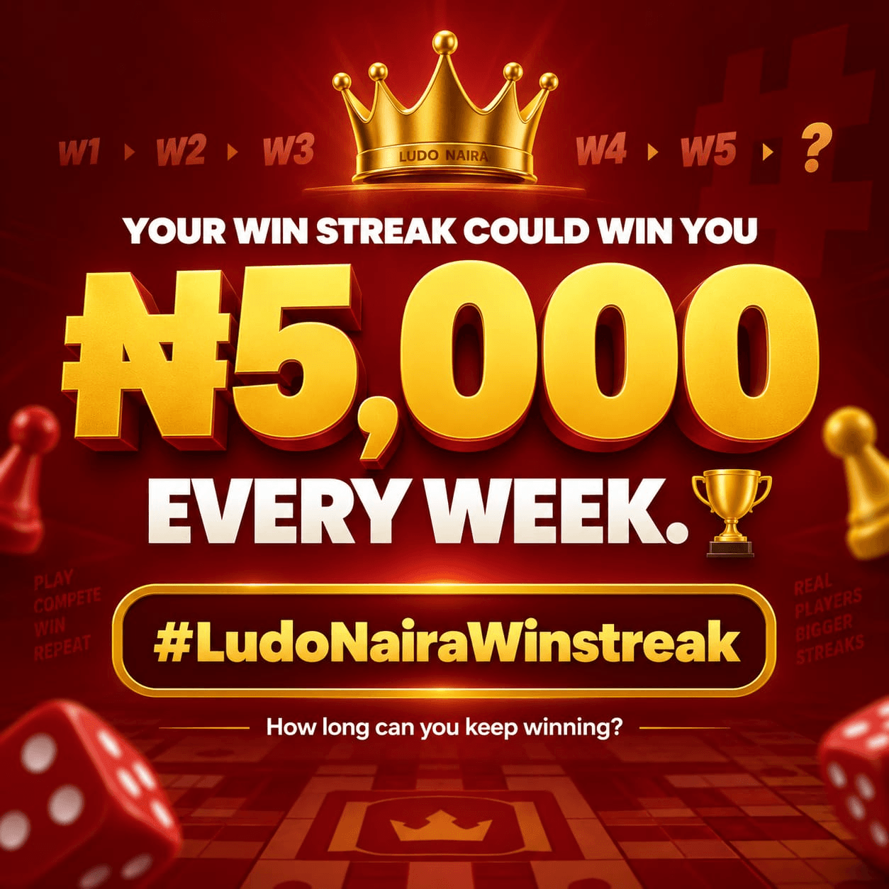 LudoNaira Win Streak Challenge, ₦5,000 every week
